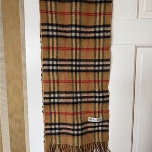 Pierre Cardin Tan Plaid Scarf